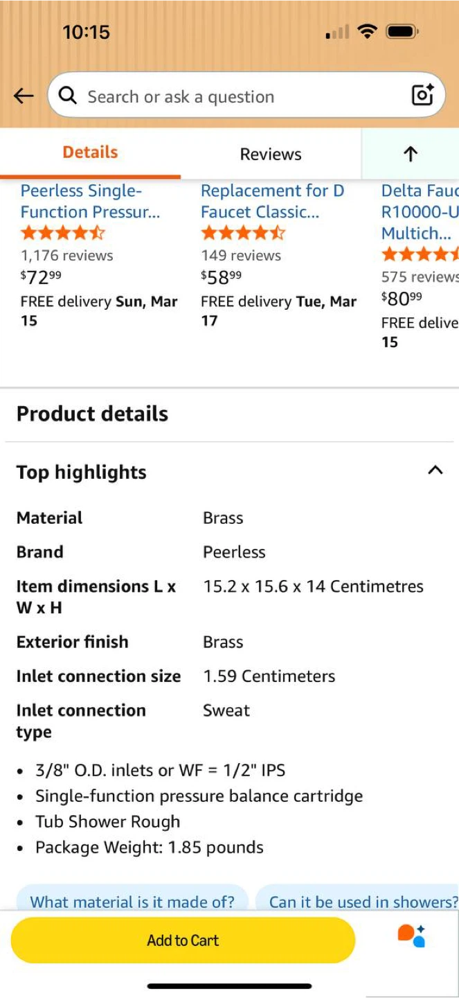 Peerless PTR188700-UNWS Pressure Balance Valve Body – NEW 🔧🚿 - photo 3
