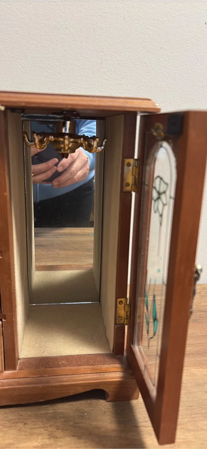 Wooden Jewelry Box with 4 Drawers and Stained Glass Door - photo 4
