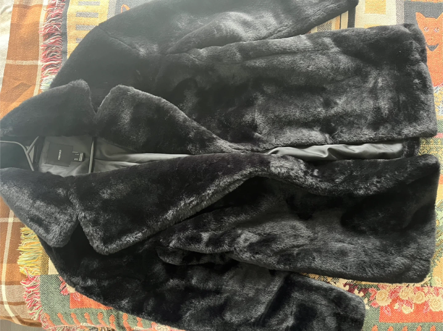 Forever 21 Black Faux Fur Coat - photo 2