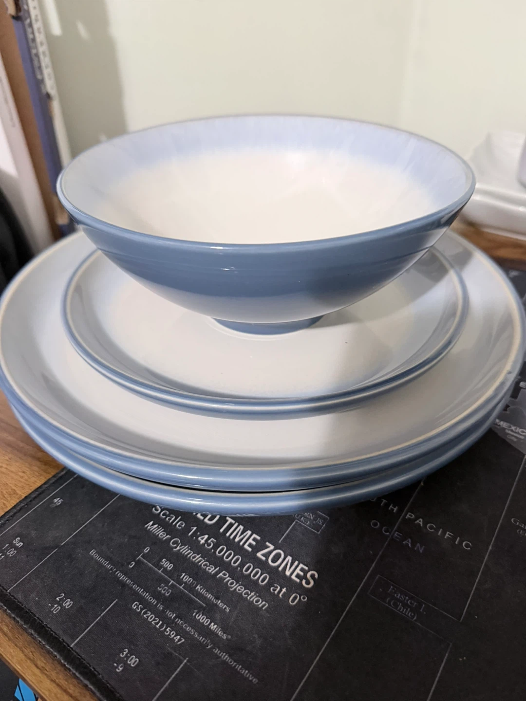Blue and White Dinnerware Set