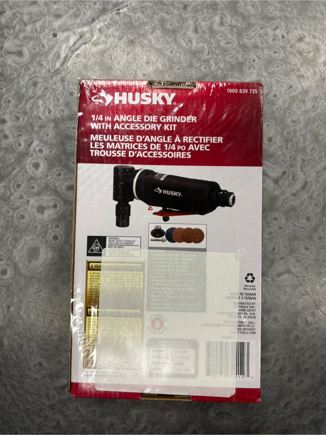 Husky 1/4 Inch Angle Die Grinder with Accessory Kit - photo 2