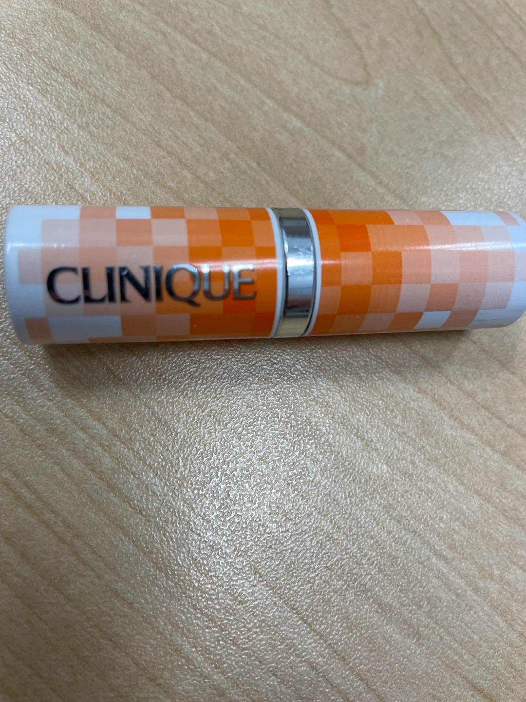 Clinique Lipstick Orange Gingham Case
