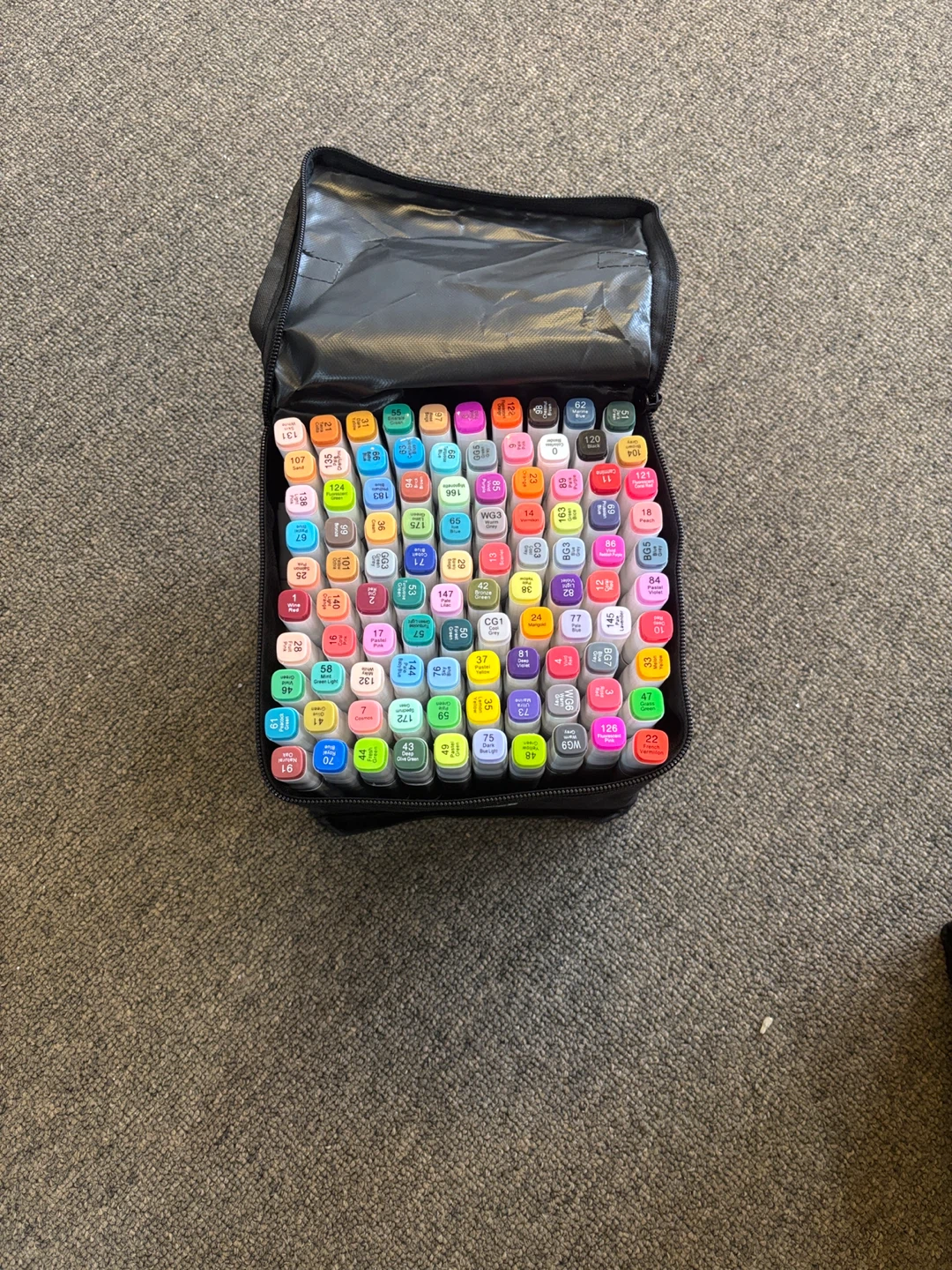 100 colors alcohol marker set with case, dual tips blender