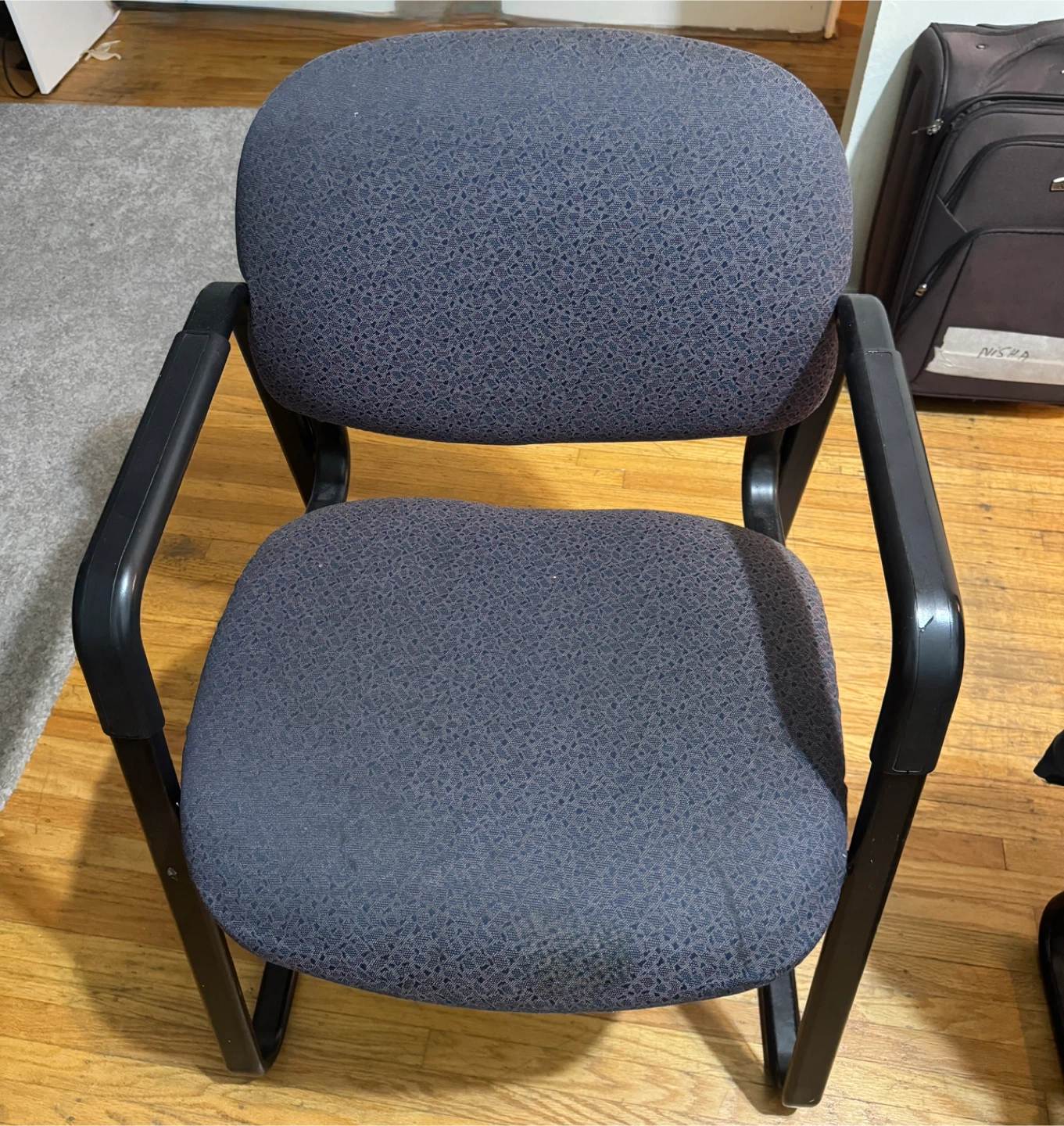 Blue Fabric Office Chair with Black Frame