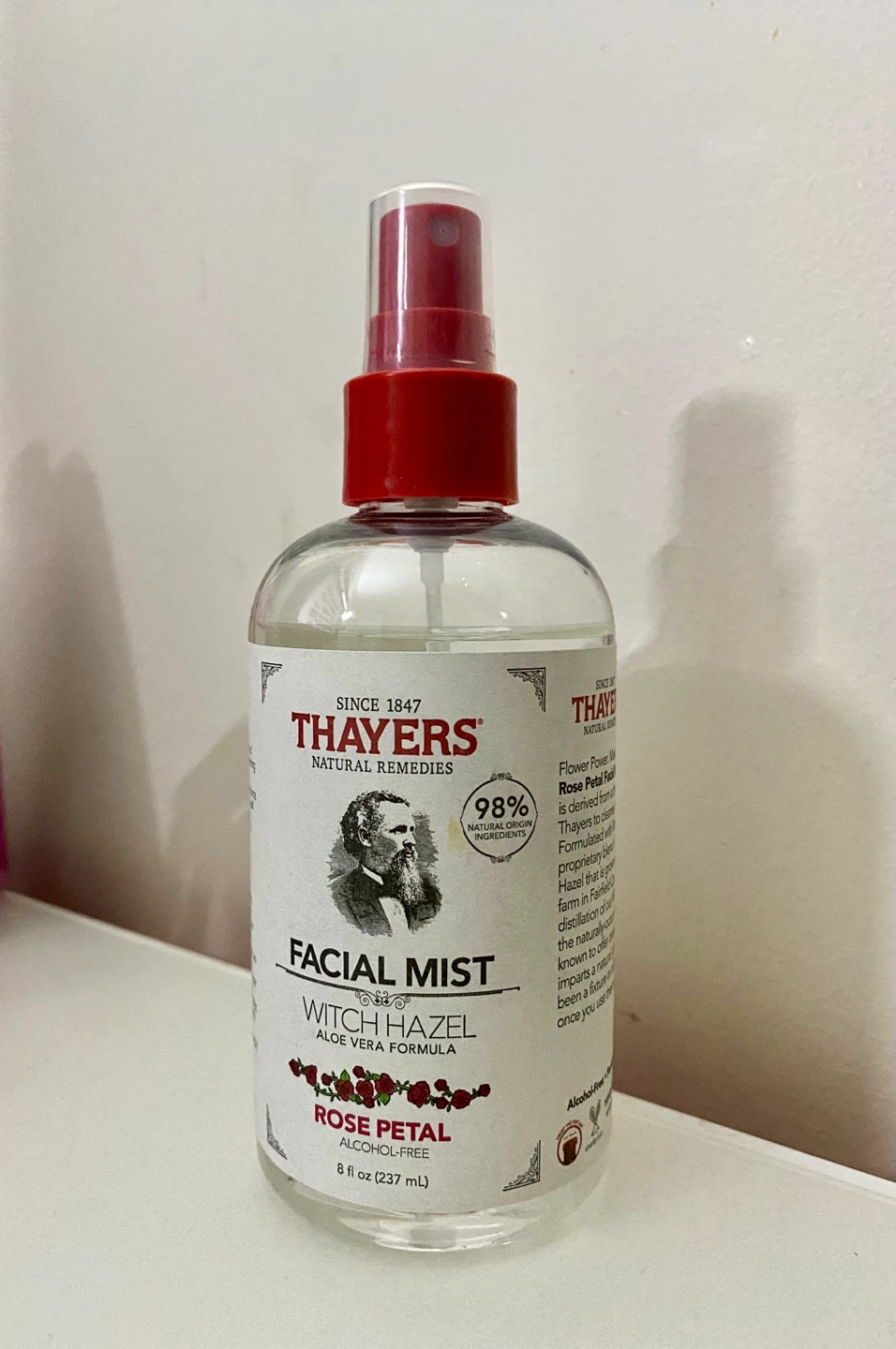 Thayers Witch Hazel Facial Mist, Rose Petal, Alcohol-Free, 8 oz