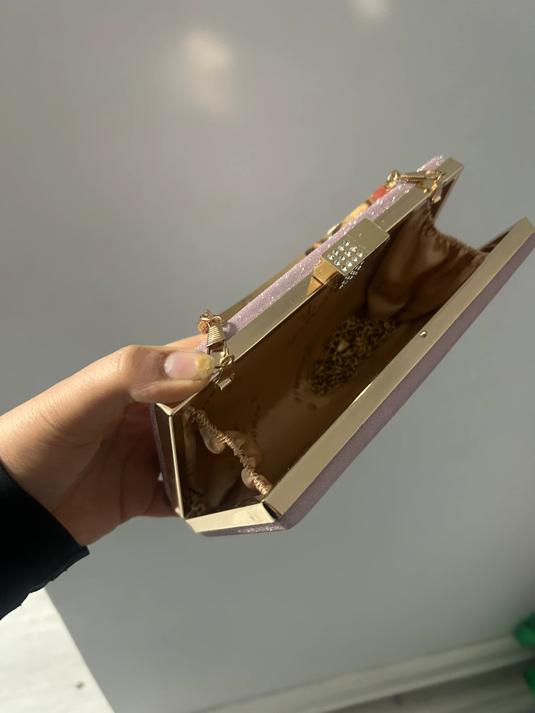 Women's Pink Clutch Evening Bag with Chain - photo 2