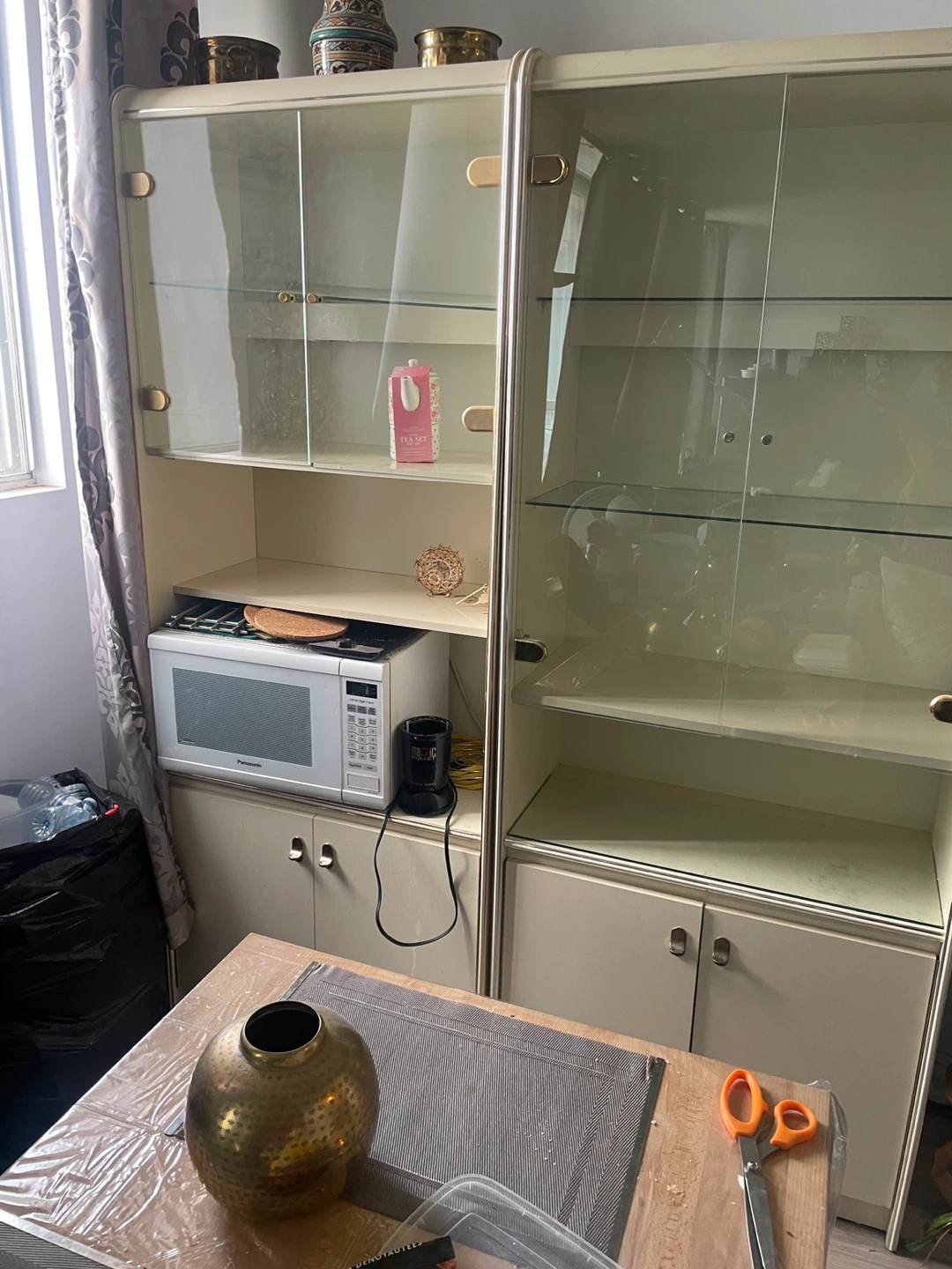 Glass Display Cabinet with Shelves and Storage - photo 2