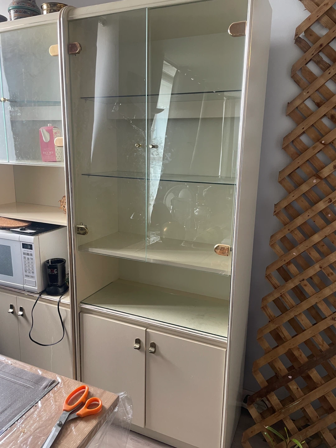 Glass Display Cabinet with Shelves and Storage - photo 3