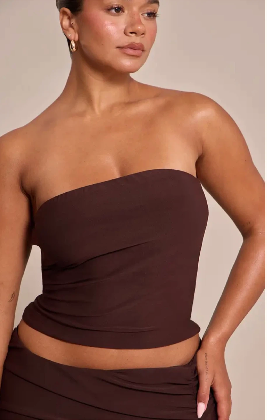 BLACK PLT Shape Double Layered Bandeau Top - US 8 - photo 4