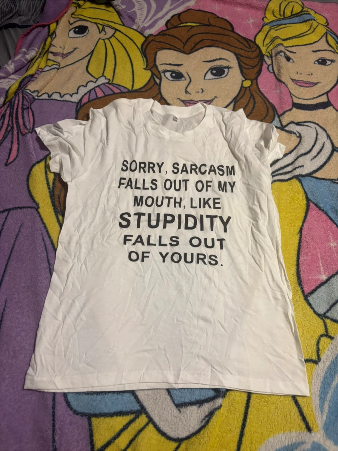 White T-Shirt with Sarcasm Quote