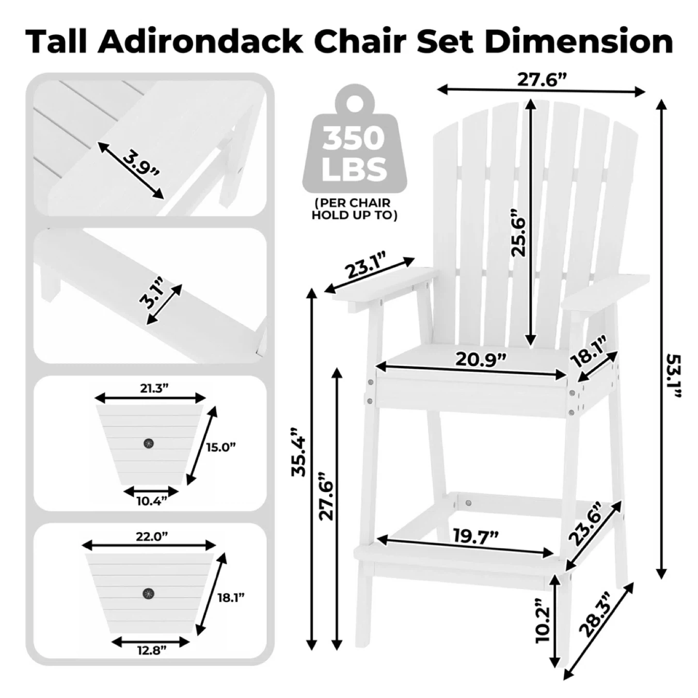 Outdoor Bar Height with Connecting Tray - photo 3