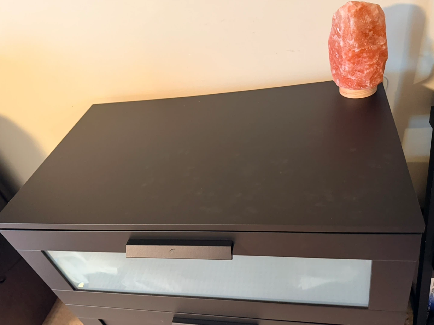 Dark Brown 3-Drawer Dresser with Frosted Top Drawer - photo 5