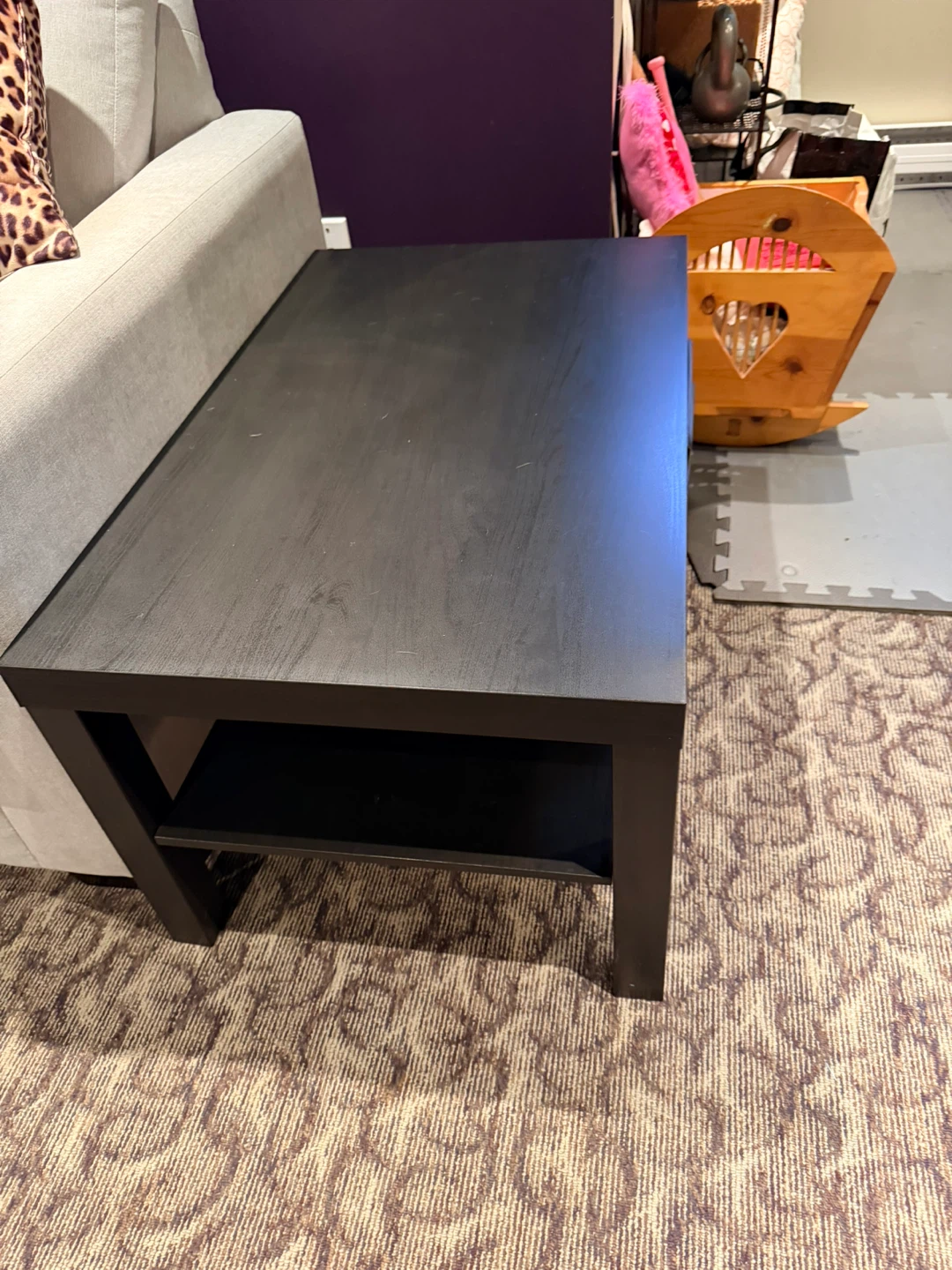 Black square coffee table