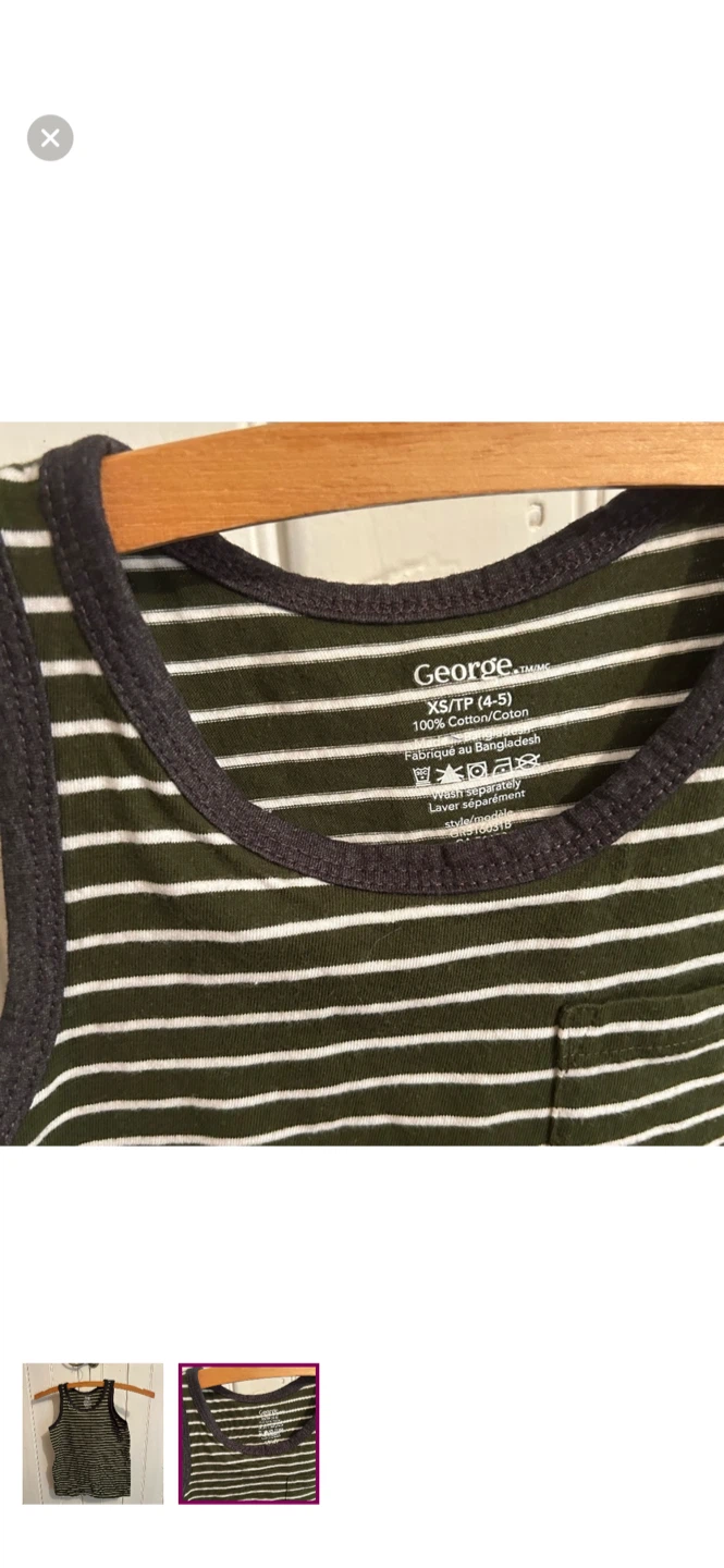 George Boys Tank Top - Green Striped - XS/TP (4-5) - photo 2
