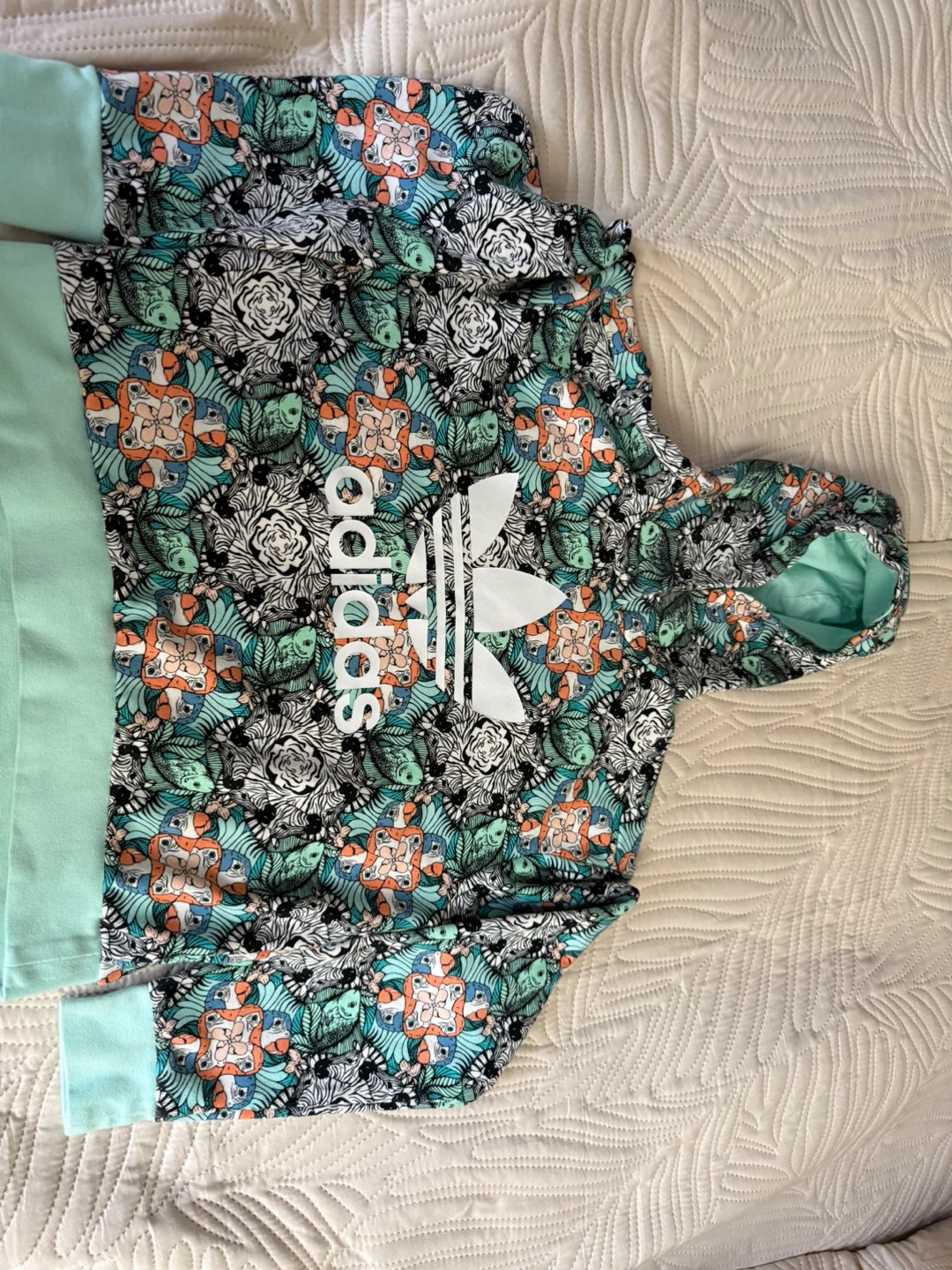 Adidas All Over Print Hoodie Girls Size L 13-14Y - photo 2