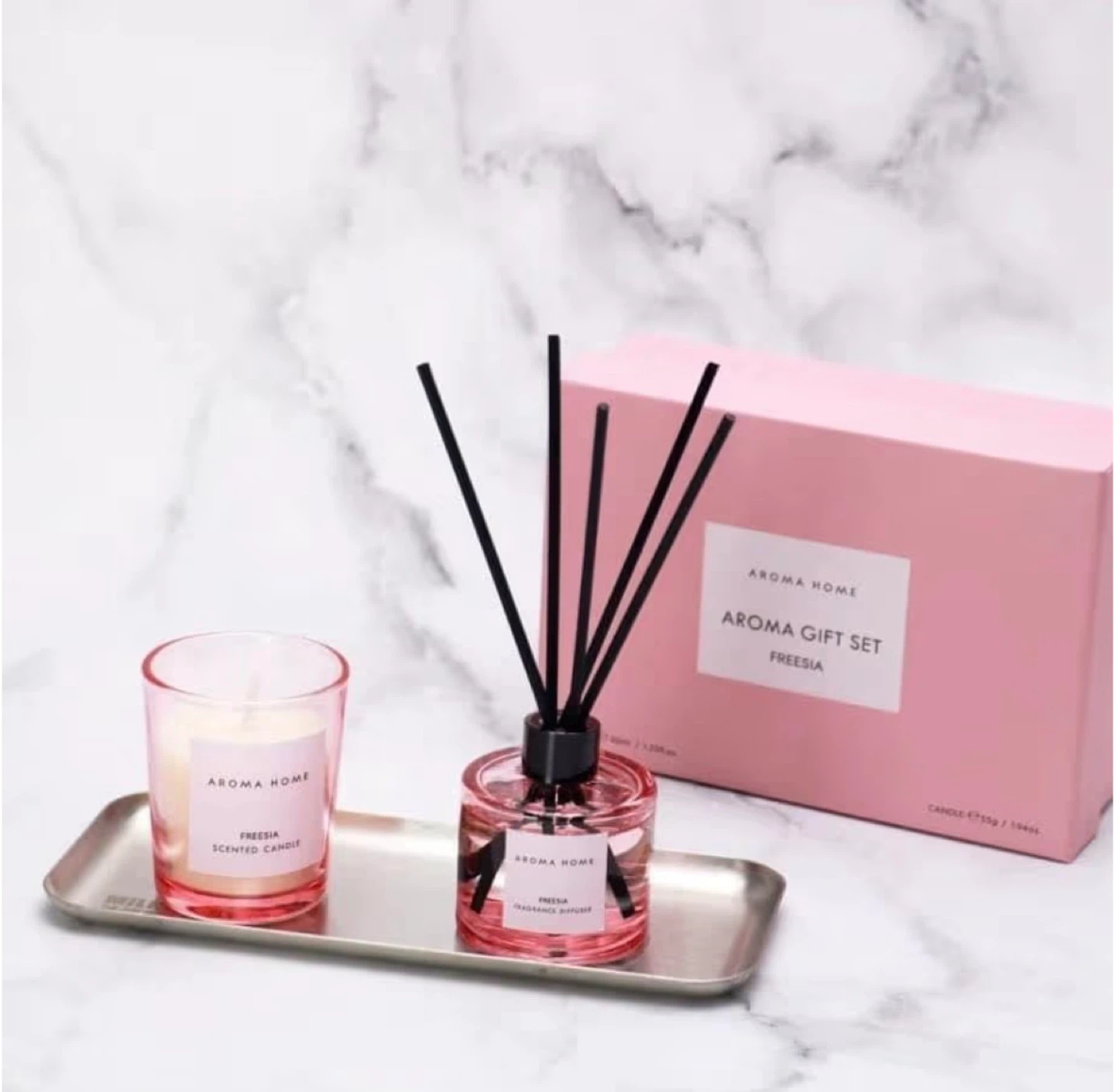 Aroma Home Freesia Scented Candle & Diffuser Gift Set - photo 3