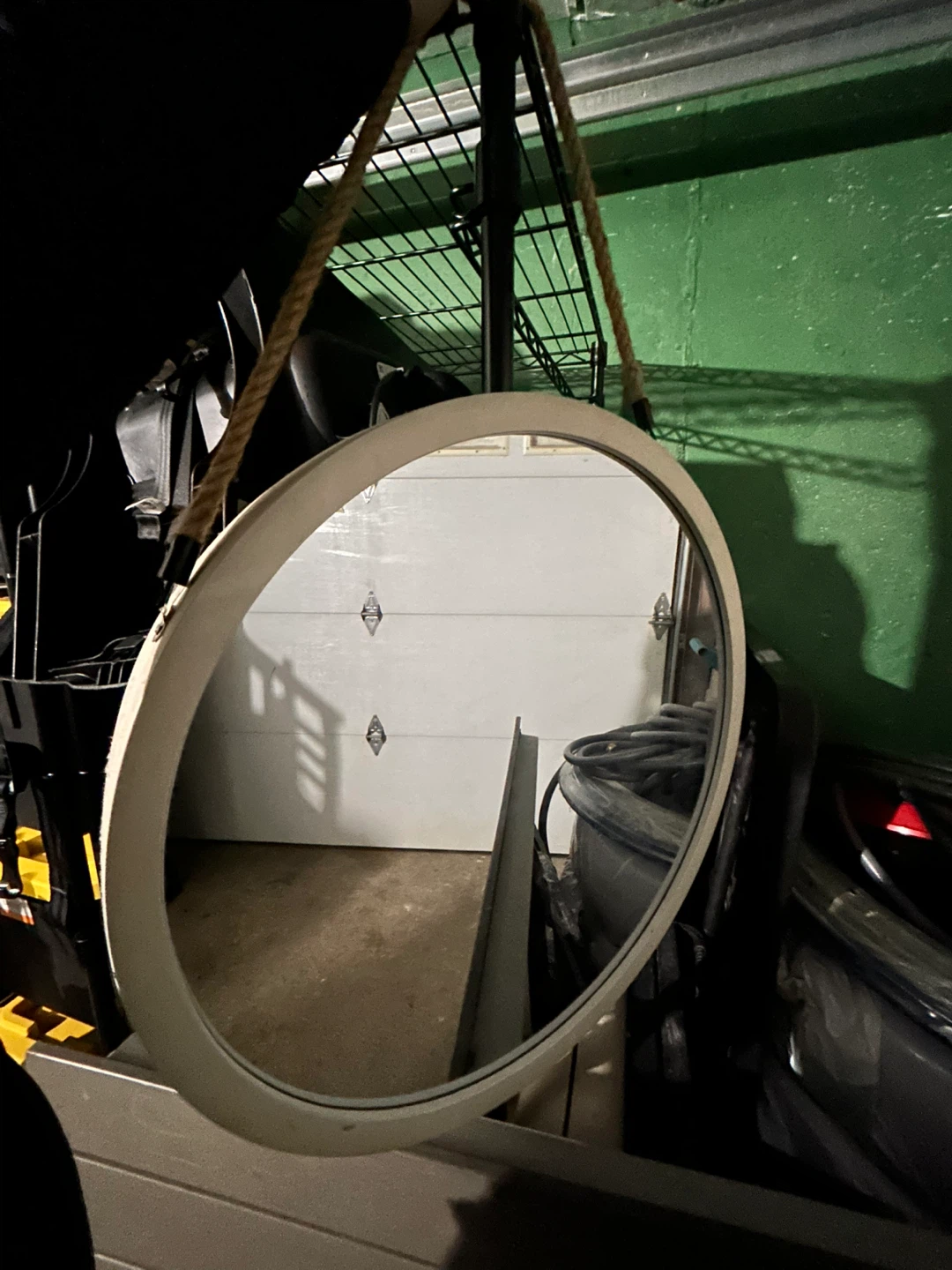 Oval Mirror with Rope Hanger