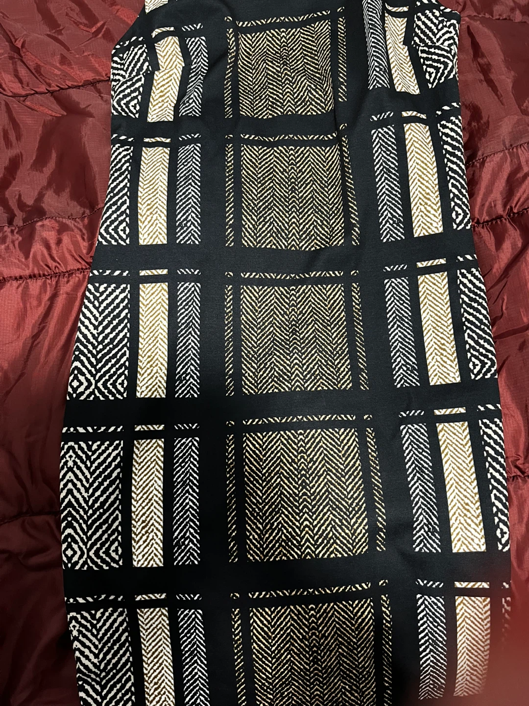 LE CHÂTEAU Black & Gold Plaid Sleeveless Dress - photo 3