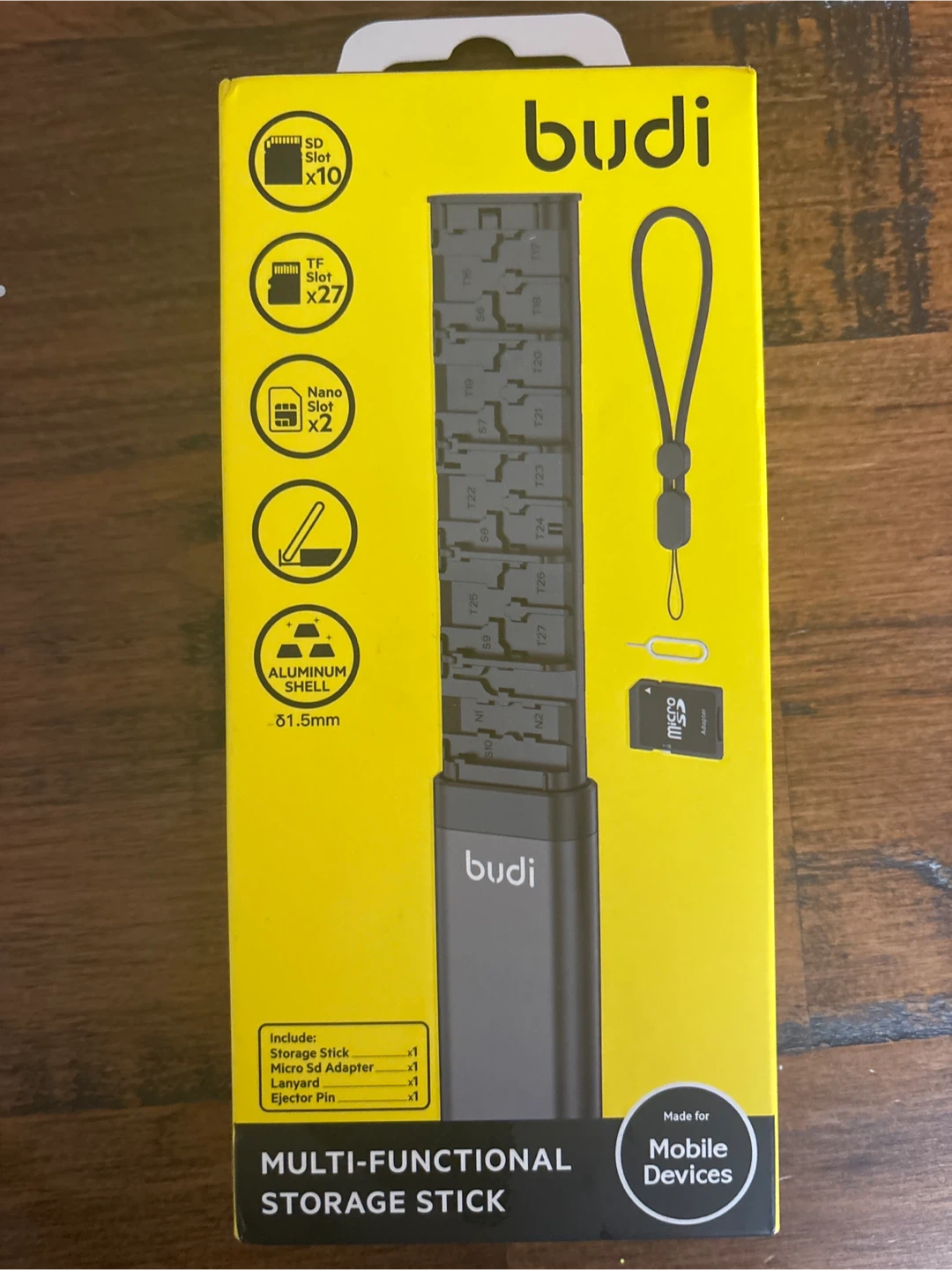 2x Budi Multi-Functional Storage Stick with SD, TF, Nano Slots