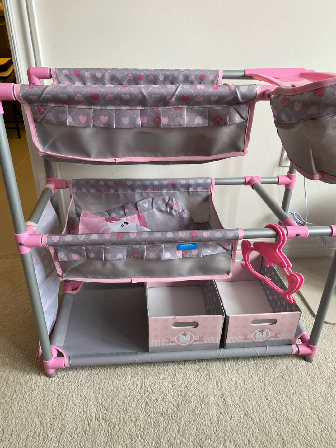 Doll Changing Table Crib and Storage Unit - photo 4