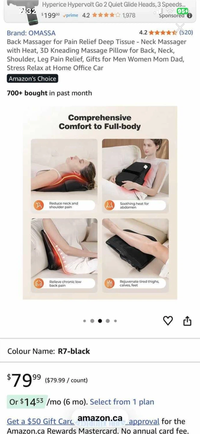 OMASSA Back Neck Massager with Heat - photo 3