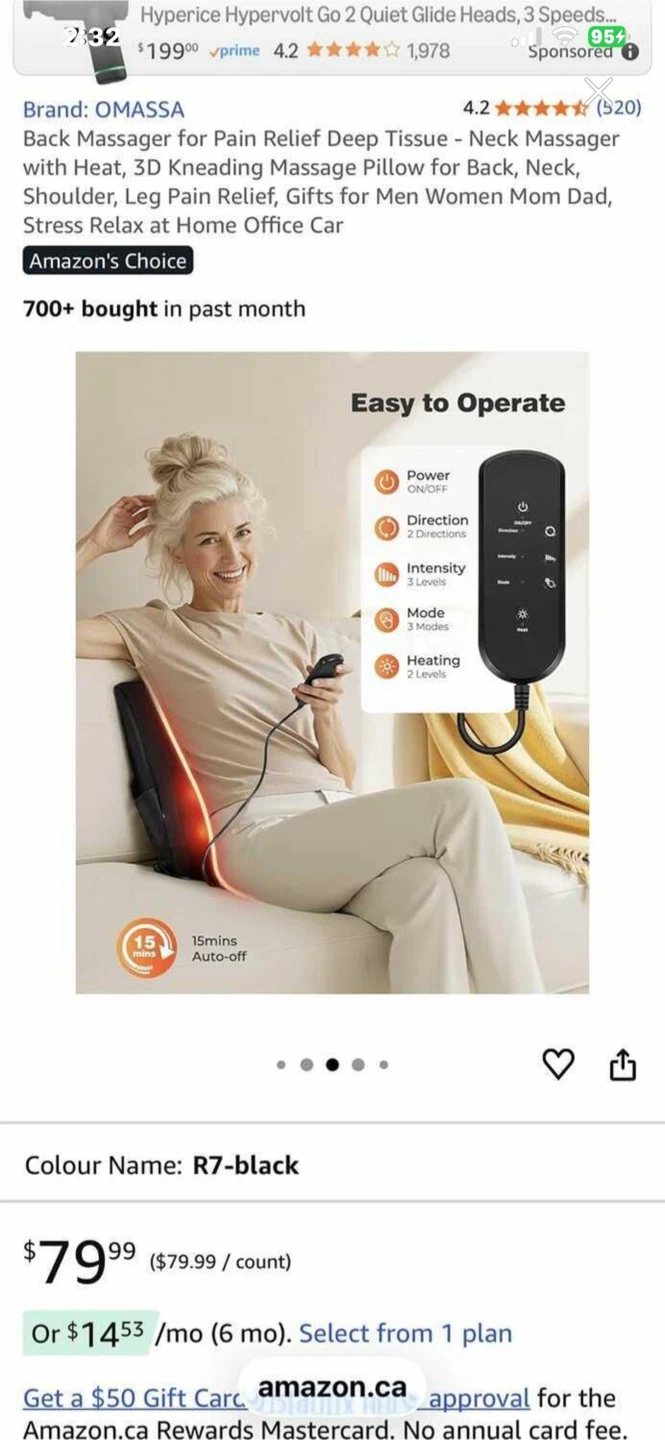 OMASSA Back Neck Massager with Heat - photo 5