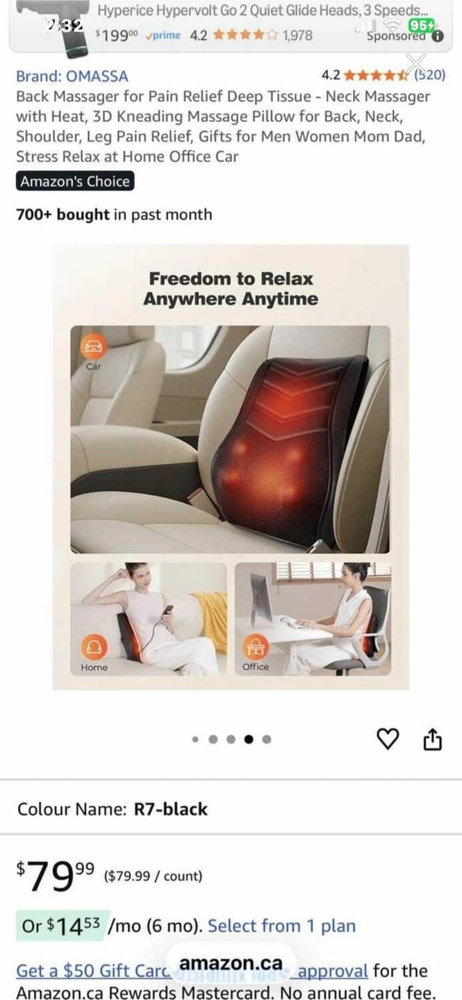 OMASSA Back Neck Massager with Heat - photo 2