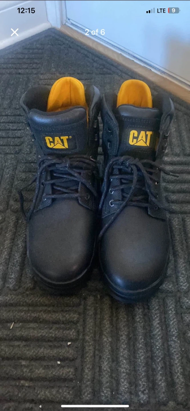 CAT Caterpillar Alloy Toe Work Boots - Black - Size M (US 9)