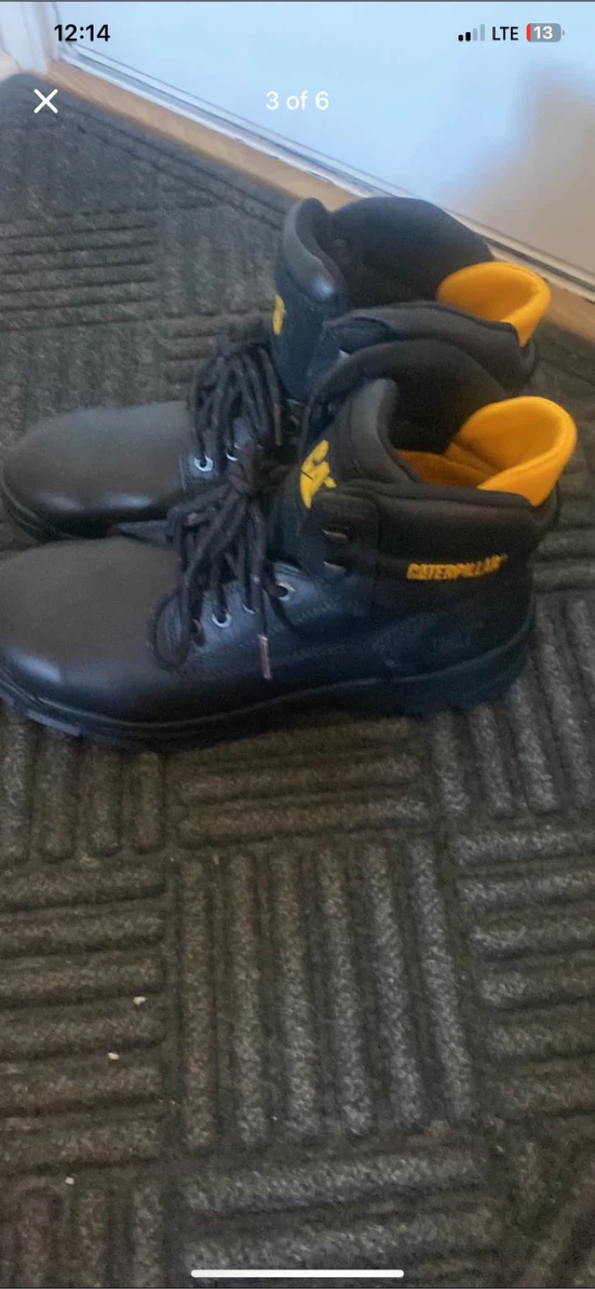 CAT Caterpillar Alloy Toe Work Boots - Black - Size M (US 9) - photo 2