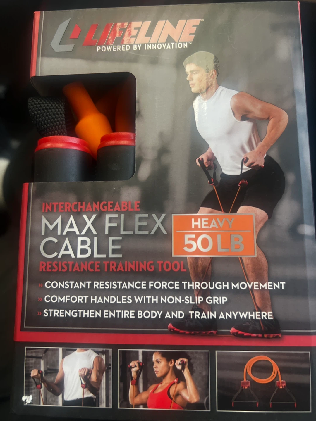 Lifeline Max Flex Cable Resistance Training Tool - Heavy 50 LB