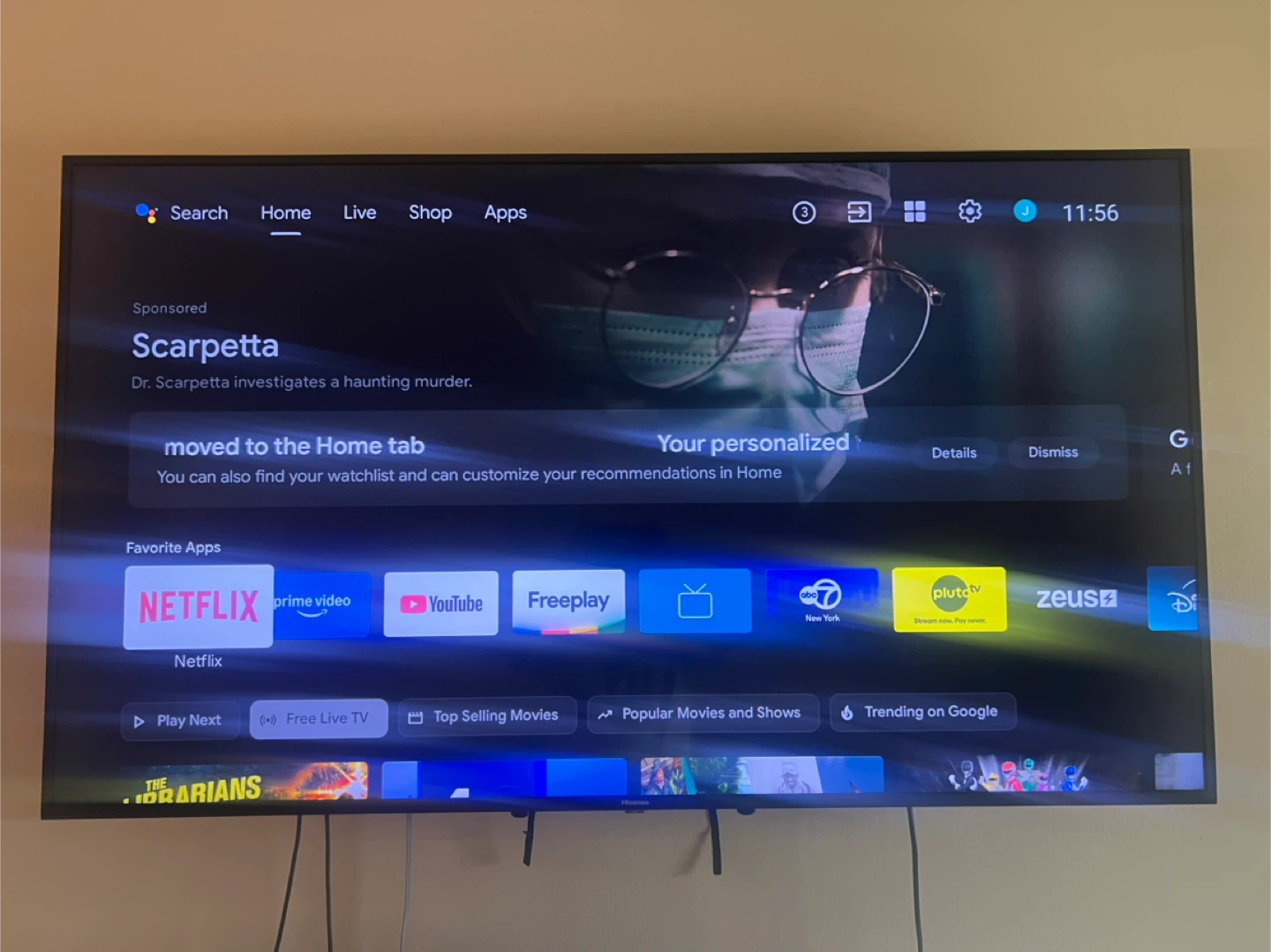 65”Hisense Smart TV with 2 Remotes