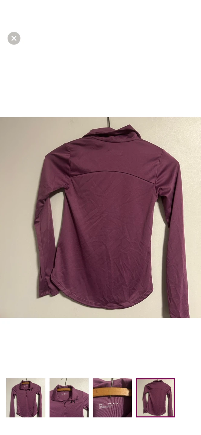 Under Armour Purple 1/4 Zip Long Sleeve Shirt Youth Medium - photo 4