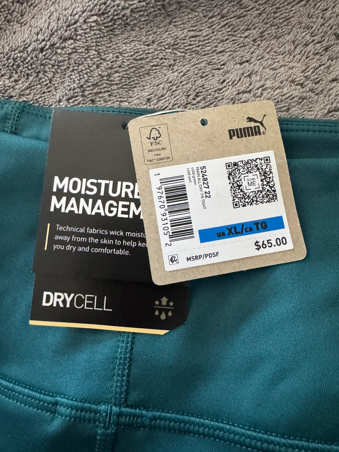 Puma Women's Teal & Black DryCell Leggings Size XL/TCG - photo 2