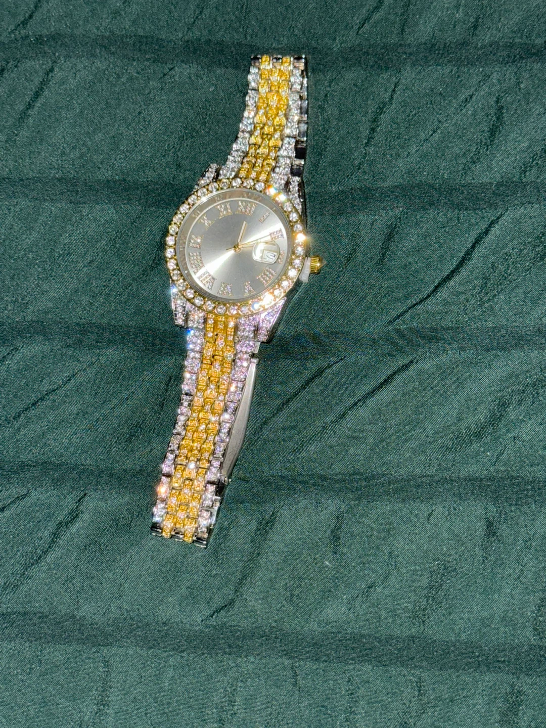 Sparkly Two-Tone Roman Numeral Watch - photo 2