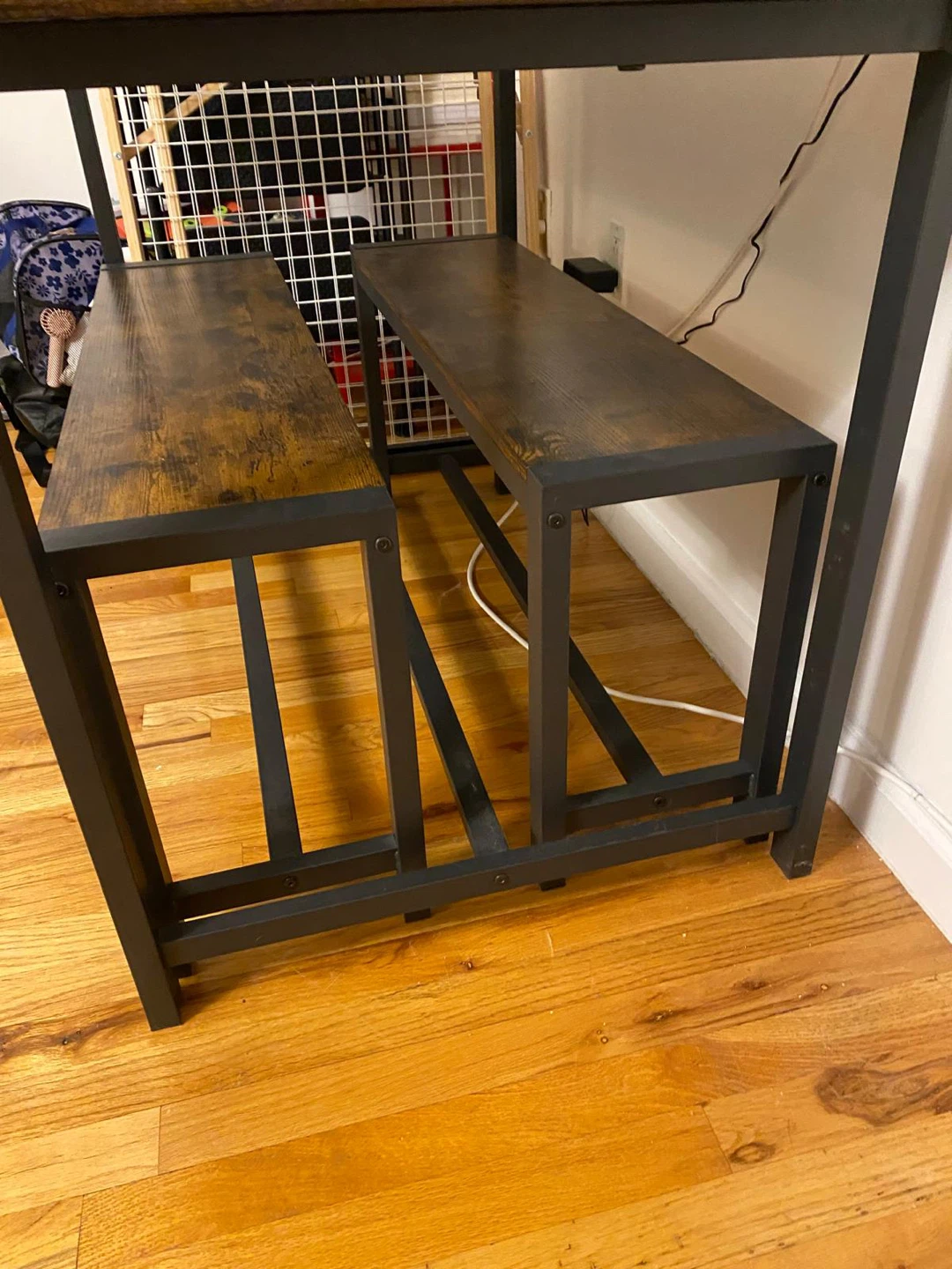 Industrial Style Dining Table with Benches (seats 4) - photo 2