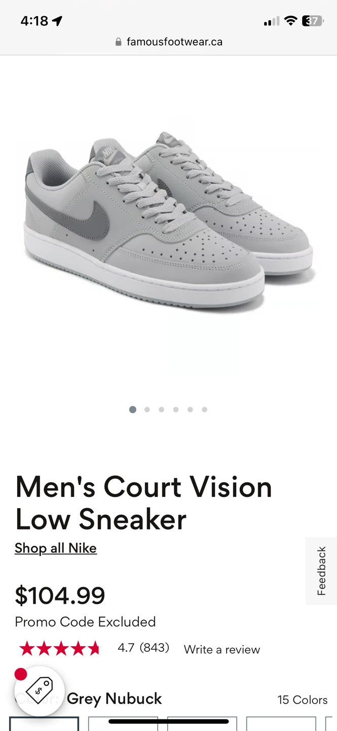 Nike Court Vision Sneakers - Size 10 - photo 2