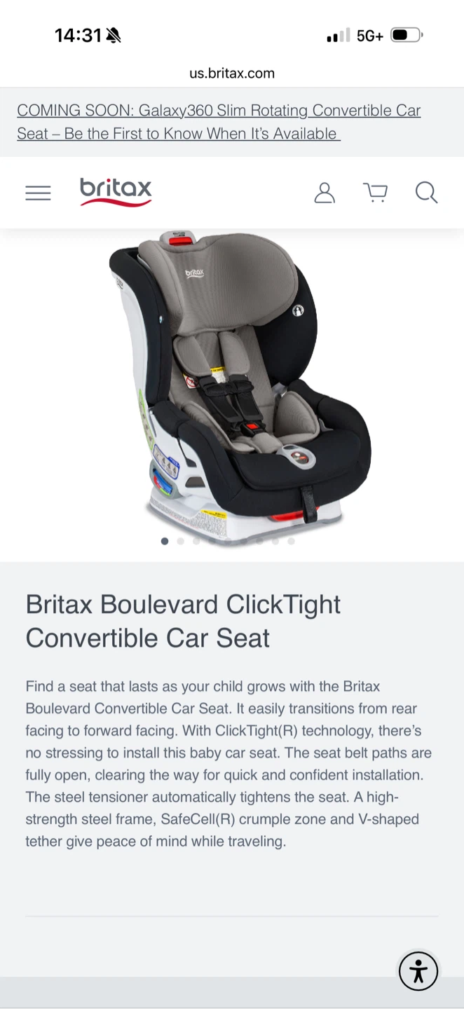 Britax Boulevard ClickTight Convertible Car Seat - photo 4
