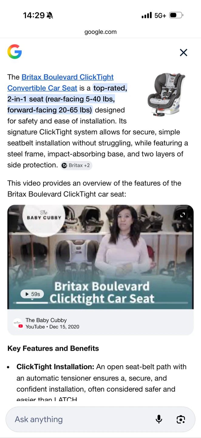 Britax Boulevard ClickTight Convertible Car Seat - photo 5