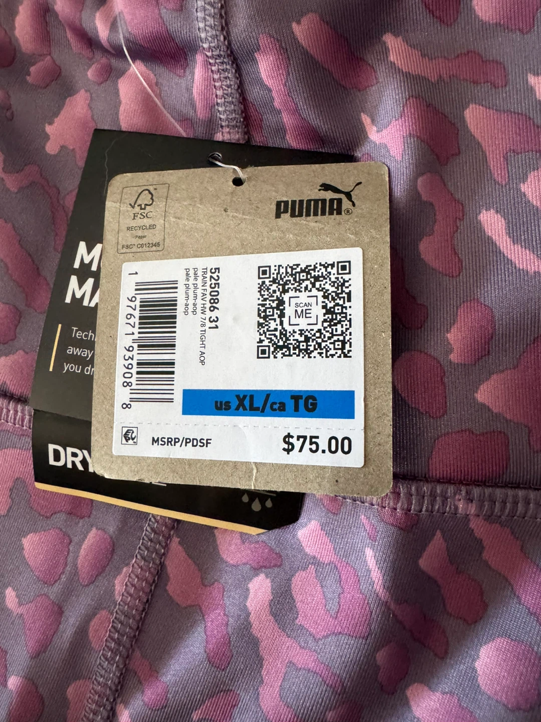 Puma Women's XL/TG Leggings - Purple Pink Print - photo 2