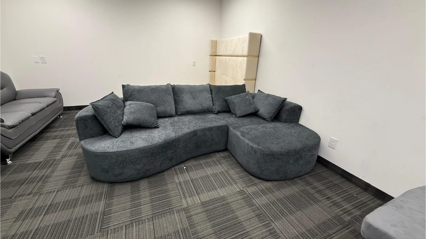Curved Sectional Sofa - Charcoal Grey