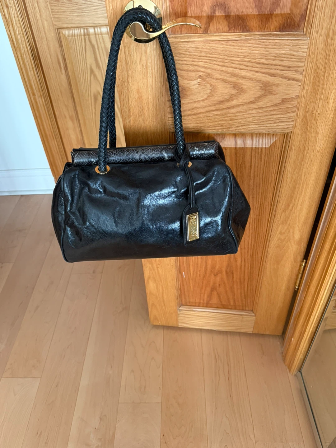 badgley mischka black Satchel Handbag