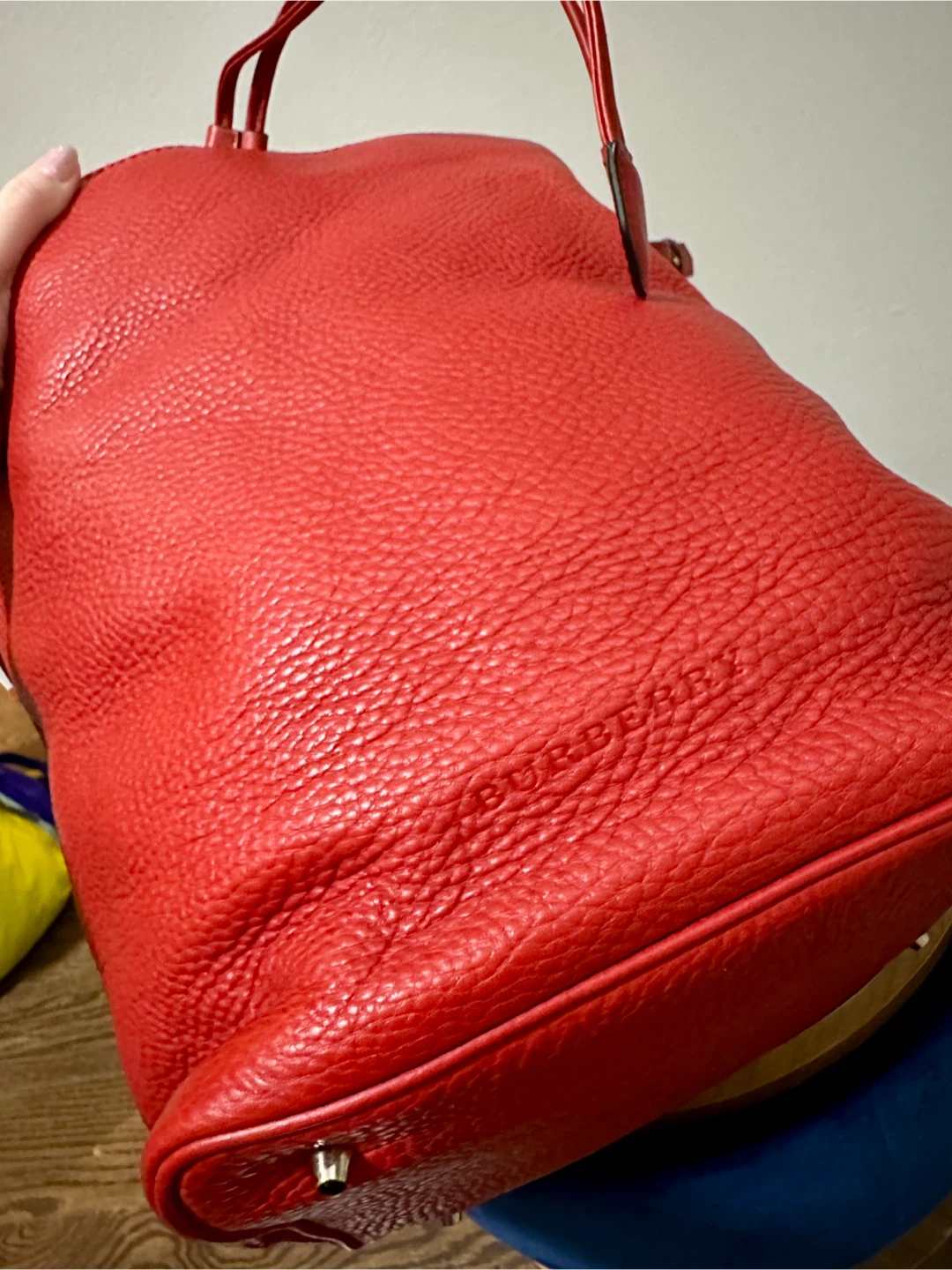 Burberry Leather Bucket Bag (Red) – Priced to Sell - photo 3
