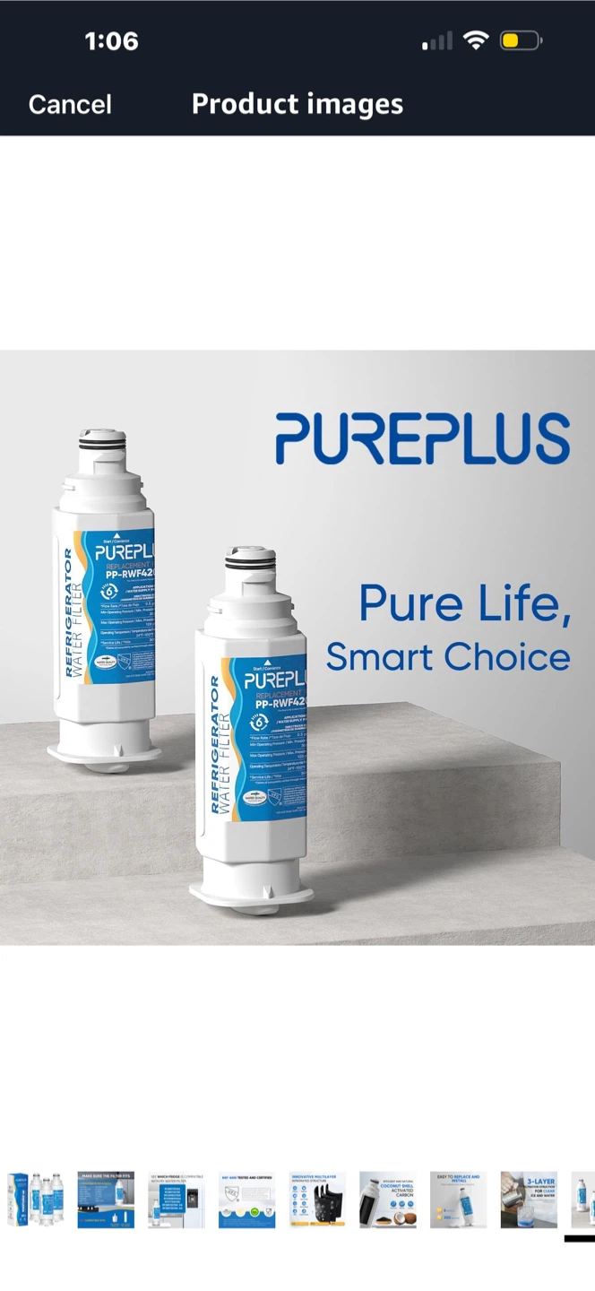 Pureplus Refrigerator Water Filter PP-RWF42, 3-Pack - photo 2