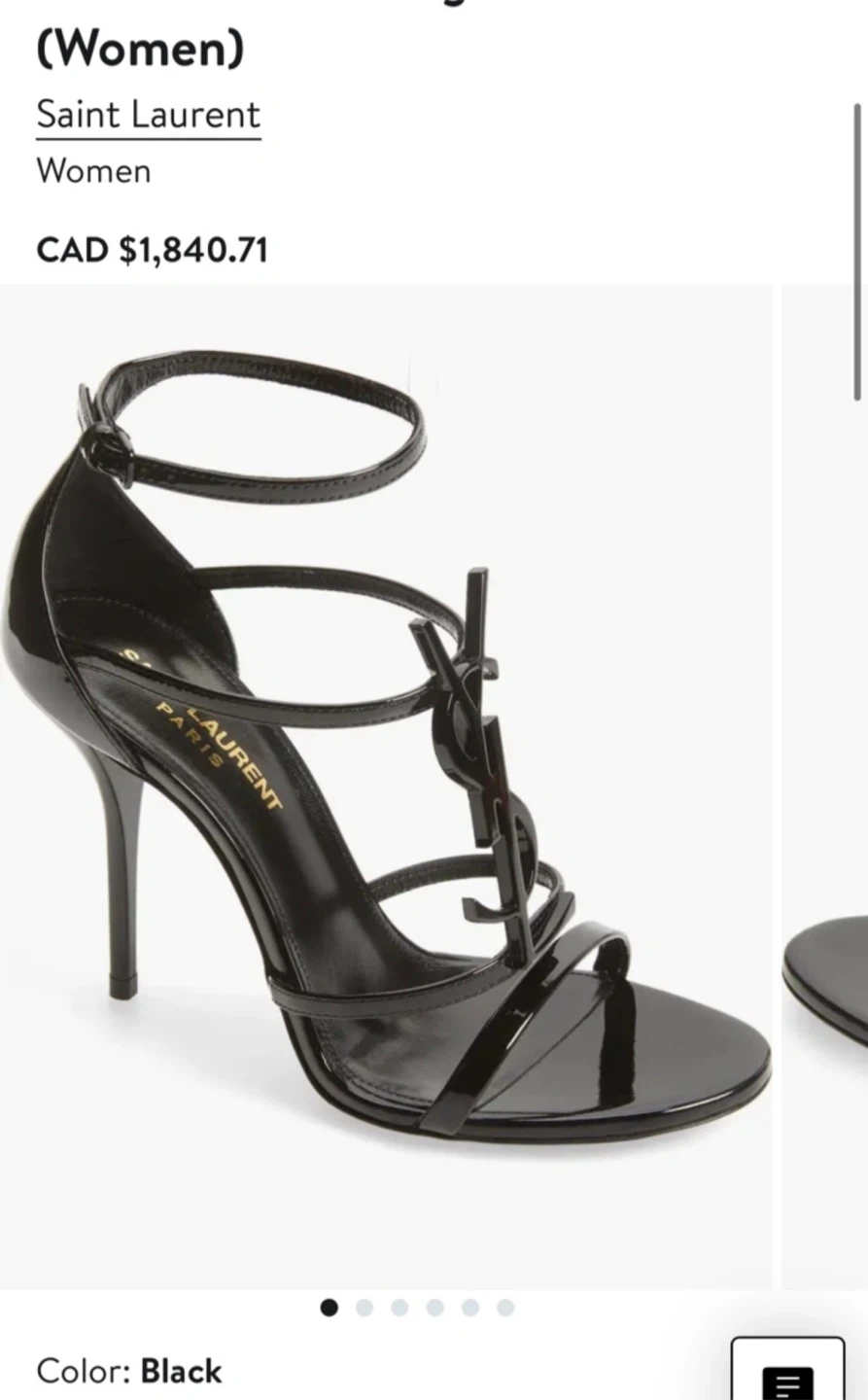 Saint Laurent Black Patent Leather YSL Heels Size 35 - photo 4