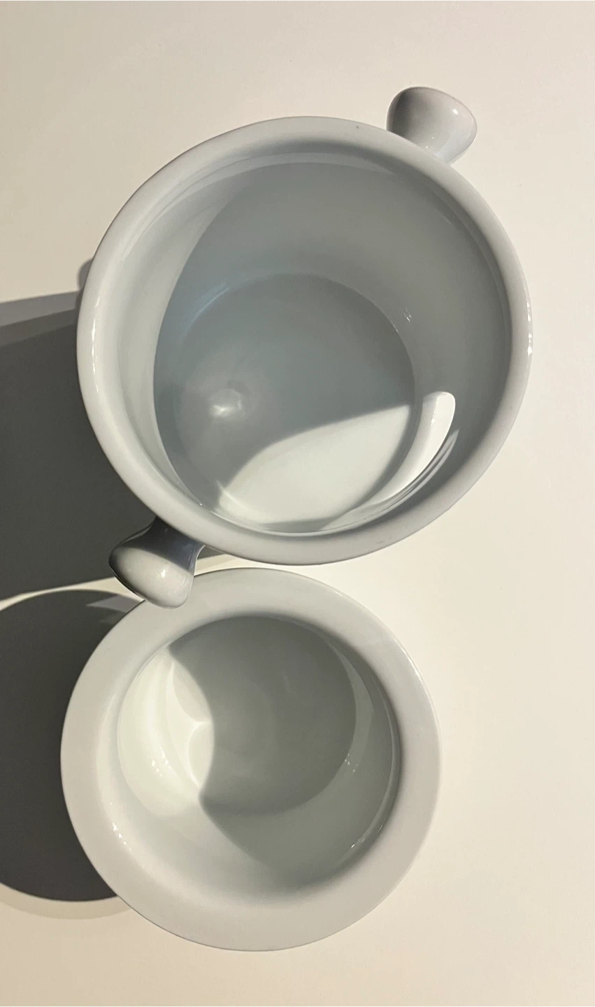 White Ceramic "Fondue Au Chocolat" Pot - photo 3