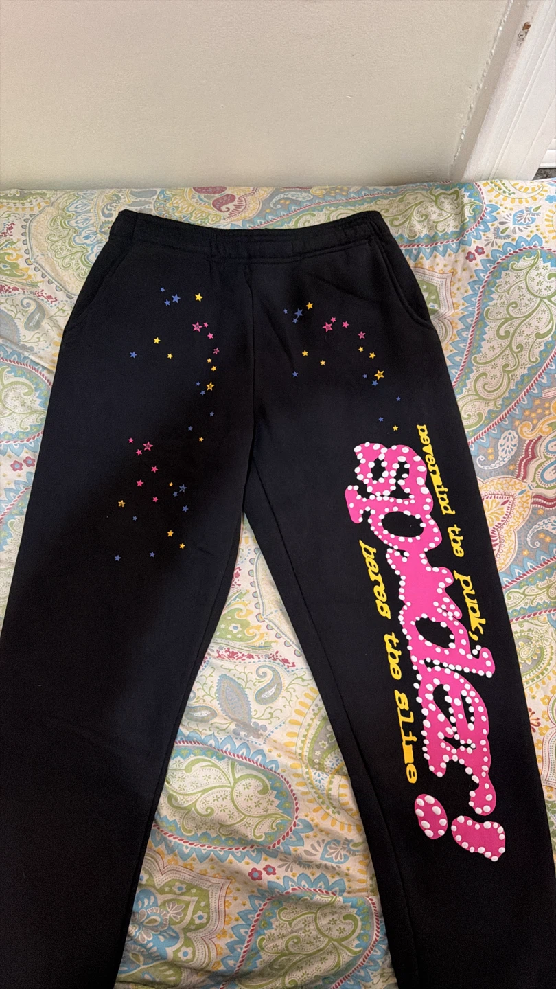 Black Sweatpants sp5der pink