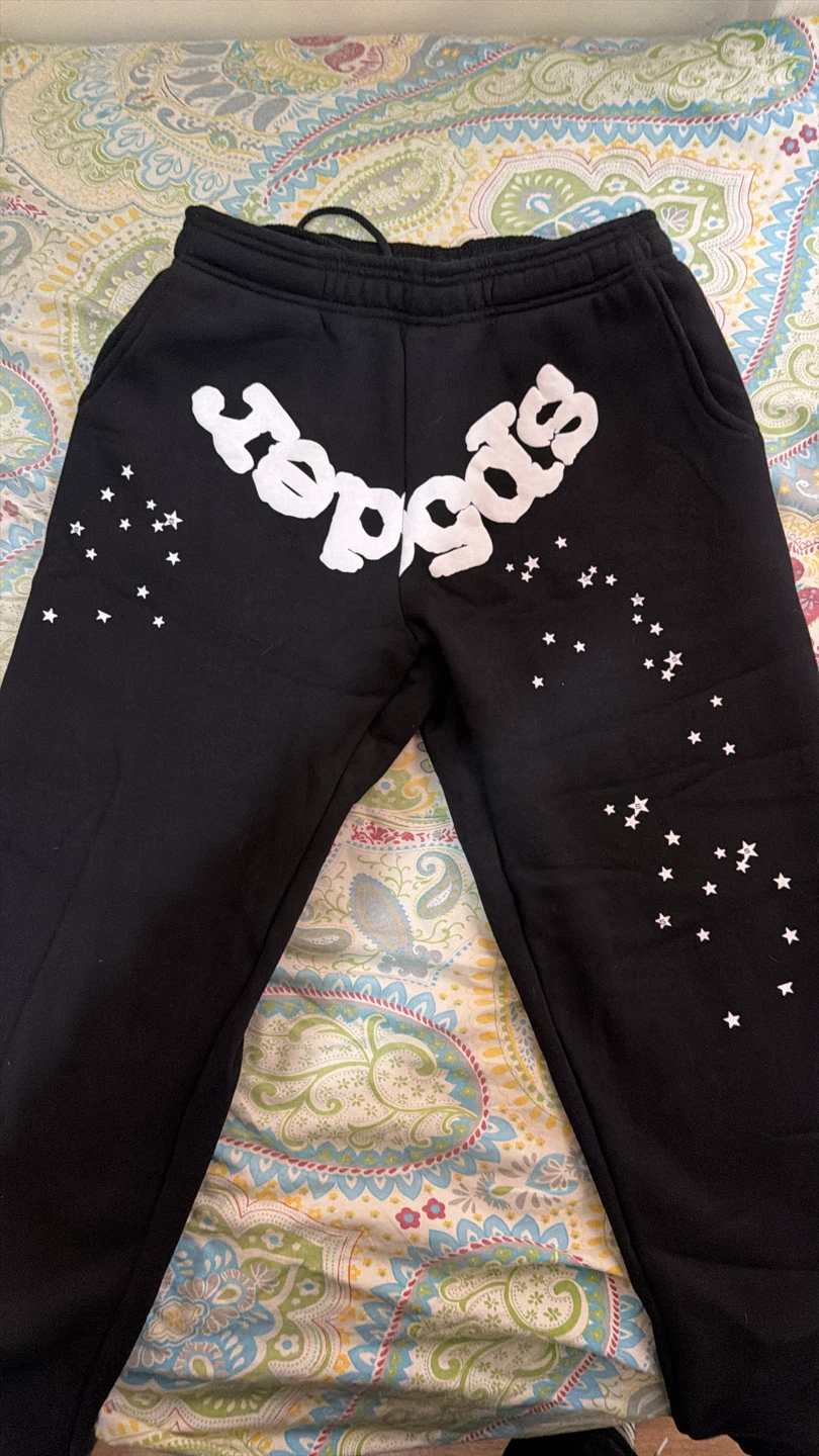 Black Sp5der Sweatpants