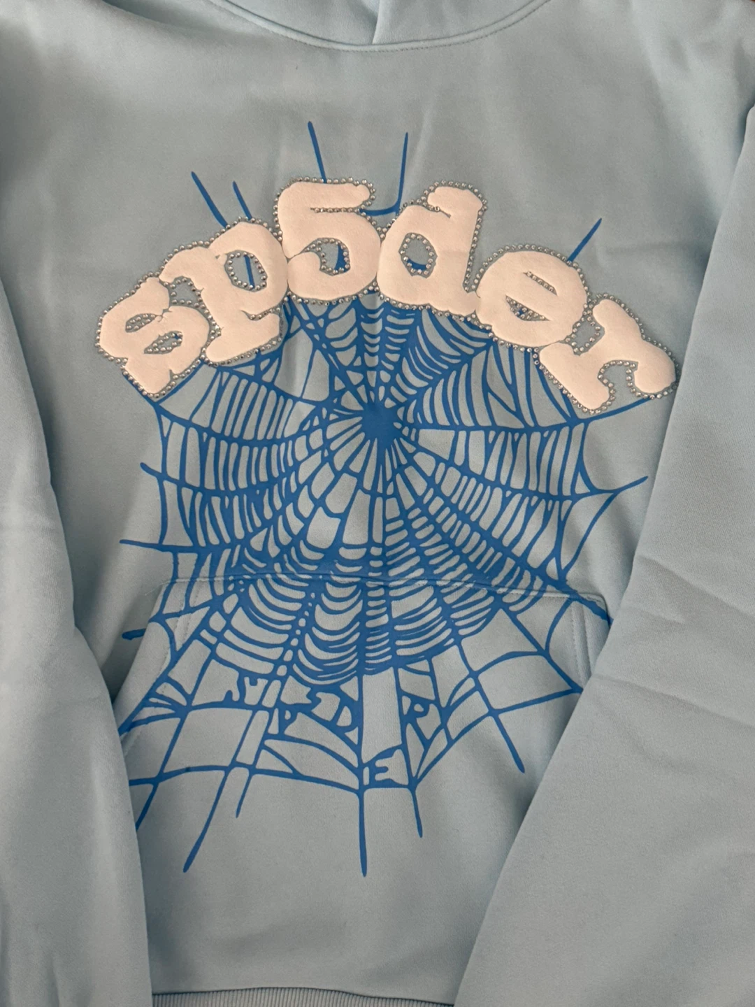 Spider Web Hoodie (Sky Blue) – Brand New – $95 - photo 3