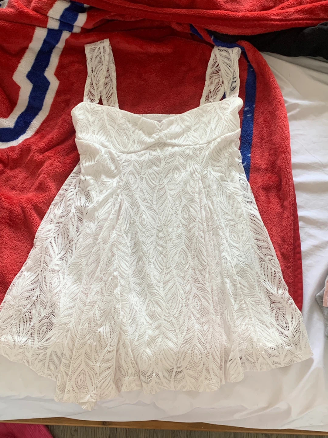 White Lace Mini Dress - photo 2