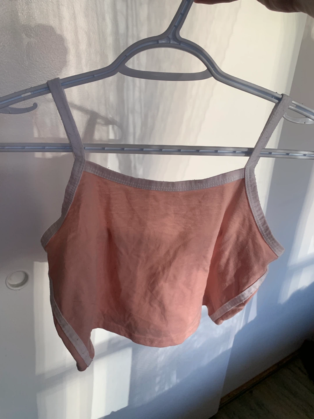 Coral Pink Cropped Tank Top